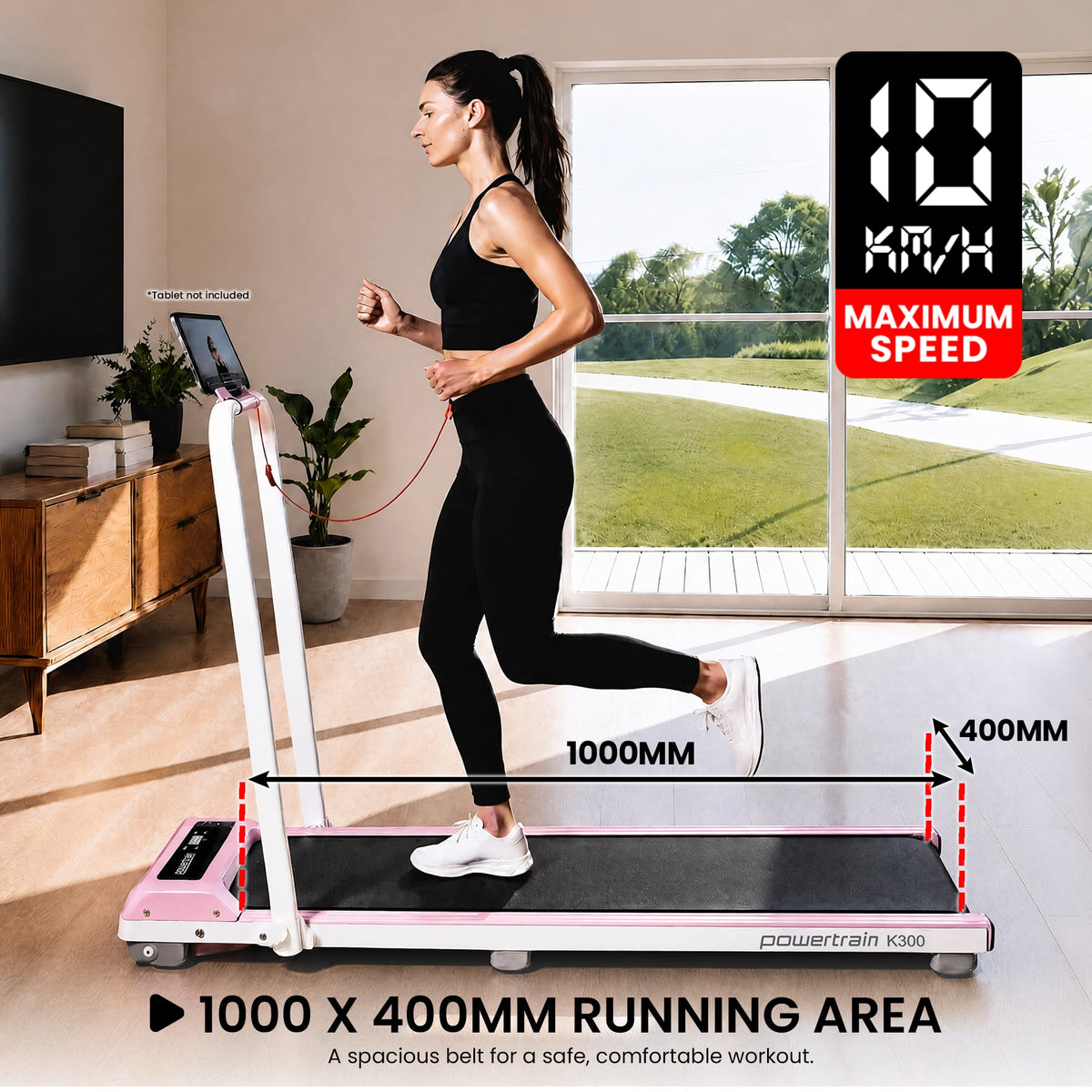 Foldable Treadmill 2-in-1 Walking Pad 1000x400cm