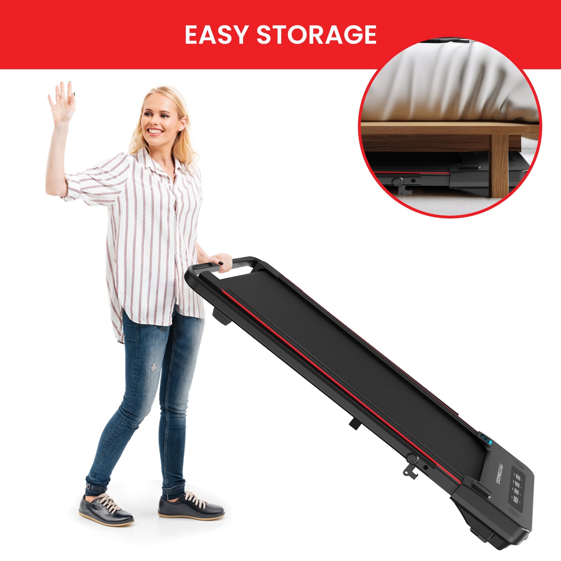 Foldable K400 Walking Pad Treadmill 430mm Belt 10km/h LED Display