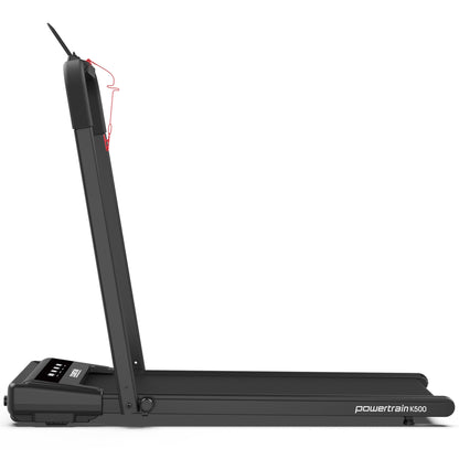 Powertrain K500 Walking Pad Treadmill Electric Exercise Home Gym Cardio Running fitness 122x60x109cm, side view