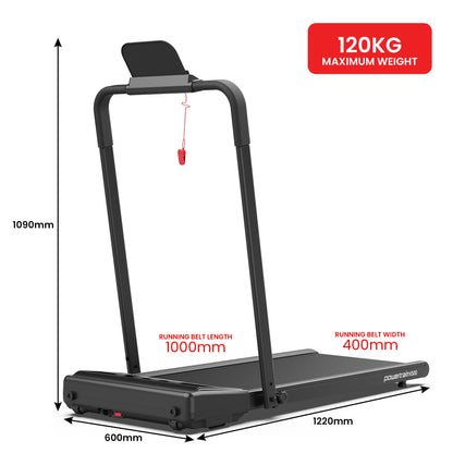 Powertrain K500 Walking Pad Treadmill Electric Exercise Home Gym Cardio Running fitness 122x60x109cm, in room setting