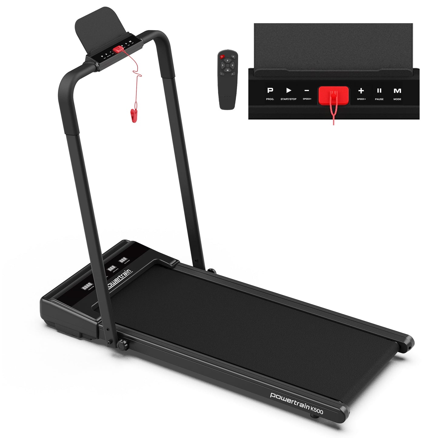 Powertrain K500 Walking Pad Treadmill Electric Exercise Home Gym Cardio Running fitness 122x60x109cm, view 8