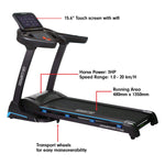 V1100 Treadmill 480mm Belt 20km/h Touch Screen WIFI 12 Programs