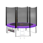 Outdoor 8ft Round Trampoline Purple Free Safety Net and Pad Kids