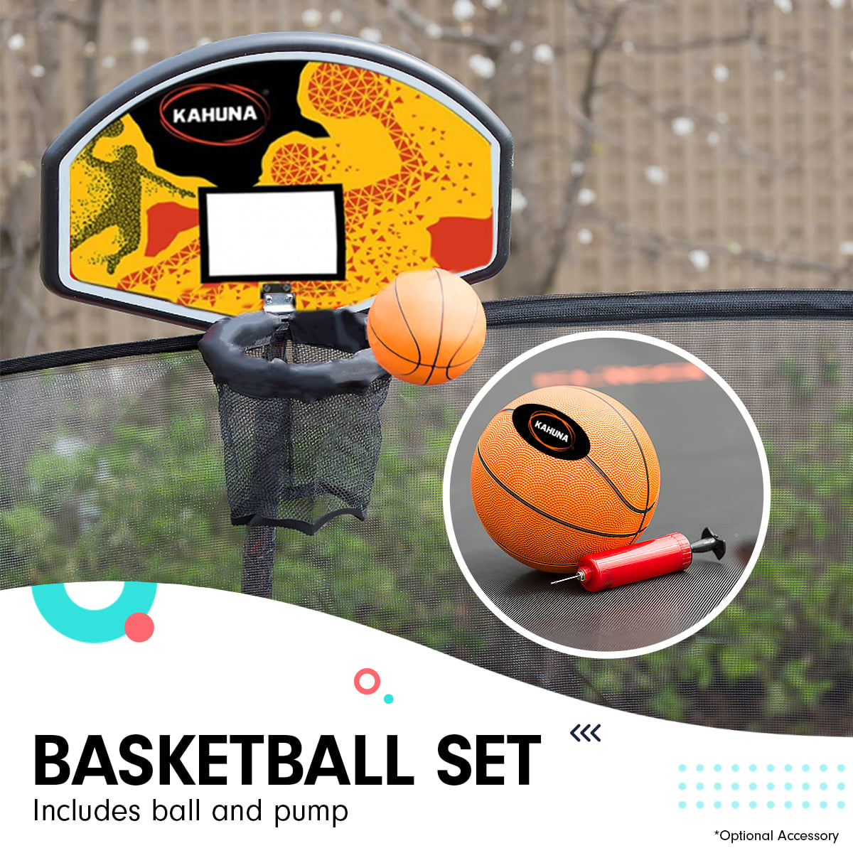 Trampoline 8ft Blue With Basketball 1x8cm