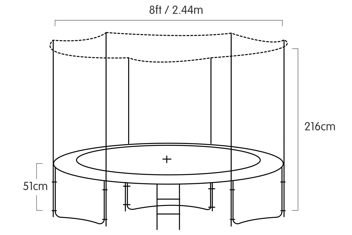 Round Trampoline Safety Net 130x49x16cm
