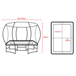 Outdoor 6ft x 9ft Trampoline with Basketball Set Rainbow Kids Fun