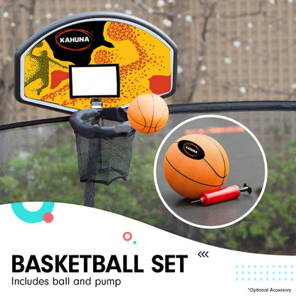 8ft Springless Trampoline with Basketball Set