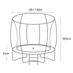 6ft Pink Kahuna Classic Outdoor Trampoline Kids Backyard Fun