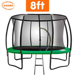 Outdoor 8ft Round Trampoline Green Kids Backyard Activity