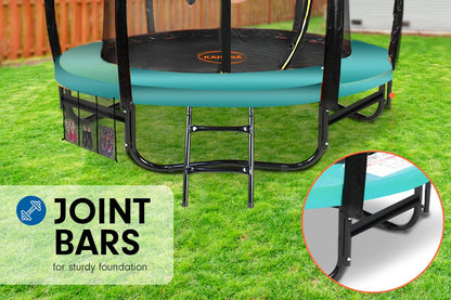 Outdoor 16ft Green Trampoline with Basketball Hoop for Kids Backyard