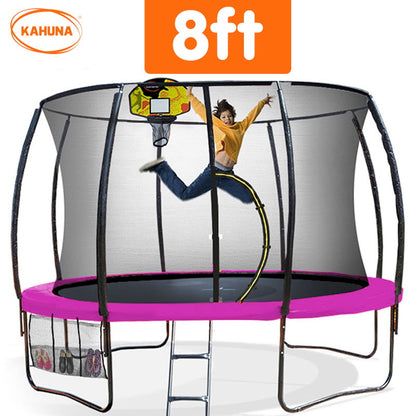 Trampoline 8ft Pink Basketball Set 1x8cm