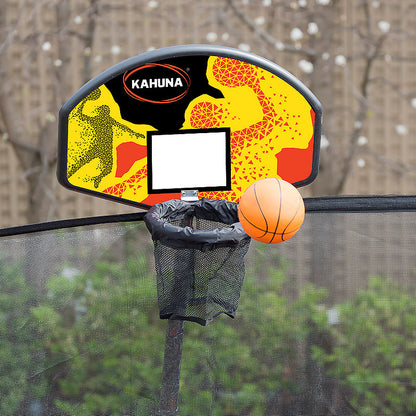Outdoor 16ft Green Trampoline with Basketball Hoop for Kids Backyard