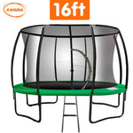 Heavy Duty 16ft Outdoor Trampoline Green Backyard Jumping Toy