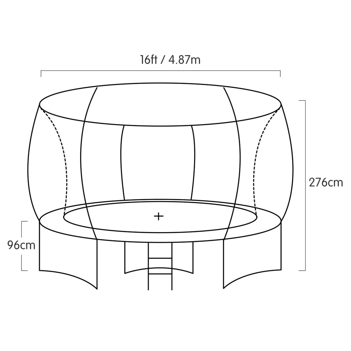 Outdoor 16ft Green Trampoline with Basketball Hoop for Kids Backyard