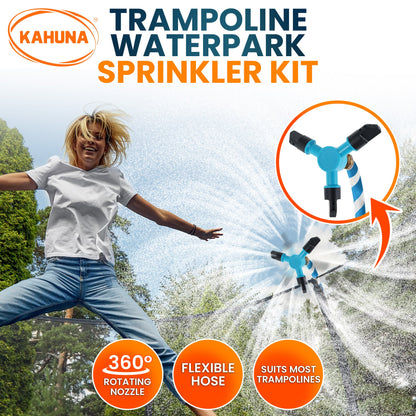 Waterpark Rotating Trampoline with Water Sprinkler Kit Adjustable Hose