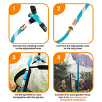 Waterpark Rotating Trampoline with Water Sprinkler Kit Adjustable Hose