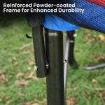 Outdoor 10x15ft Oval Trampoline w/ Basketball Set Rainbow Safety Pad