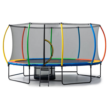 Outdoor 10ft x 15ft Oval Trampoline Reversible Rainbow Safety Pad