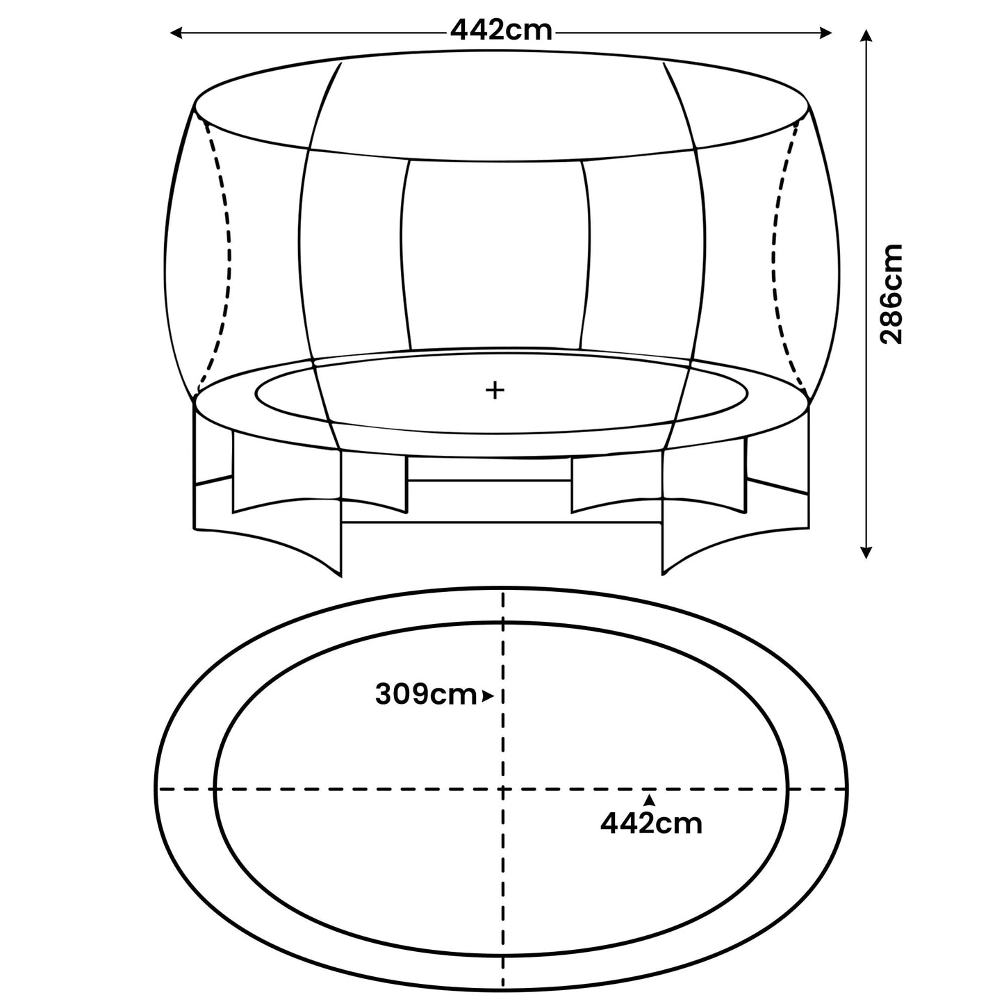 Outdoor 10ft x 15ft Oval Trampoline Reversible Rainbow Safety Pad