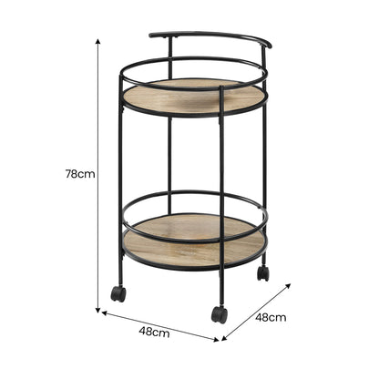 Grey Oak Mini Bar Cart Caddy