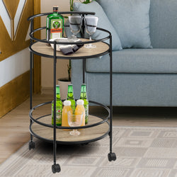 Grey Oak Mini Bar Cart Caddy