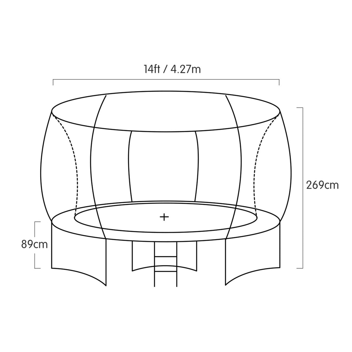Springless Trampoline Rainbow Fun 1x14cm