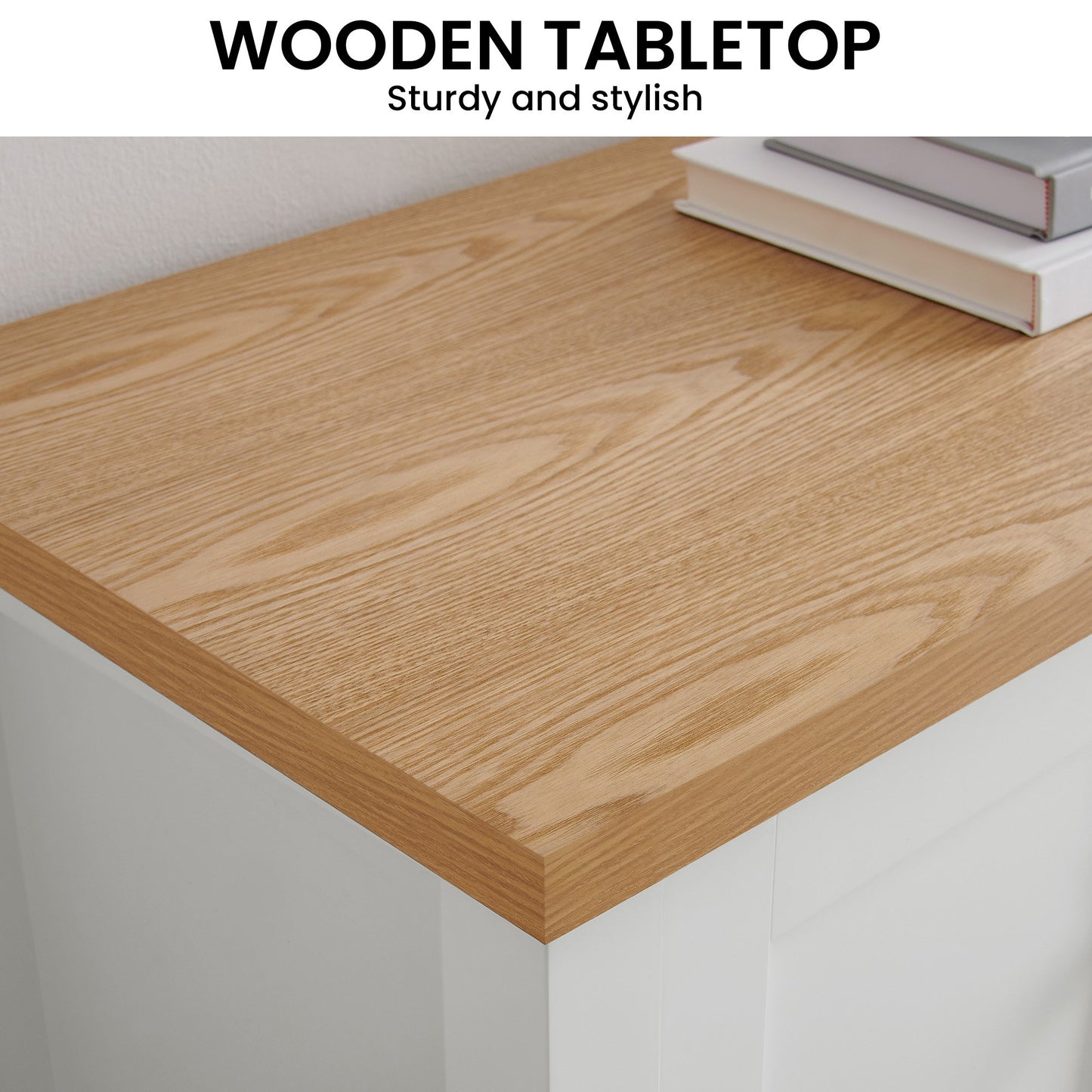 White Natural TV Stand Modern Media Unit