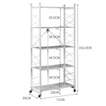 Foldable Storage Shelf Display White 5 Tiers