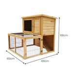 2-Storey Chicken Coop & Rabbit Hutch With Large Run