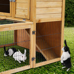 2-Storey Chicken Coop & Rabbit Hutch With Large Run