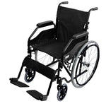Black 24in Self-Propelled Foldable Steel Wheelchair for Mobility