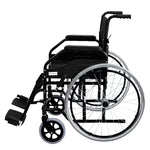 Black 24in Self-Propelled Foldable Steel Wheelchair for Mobility