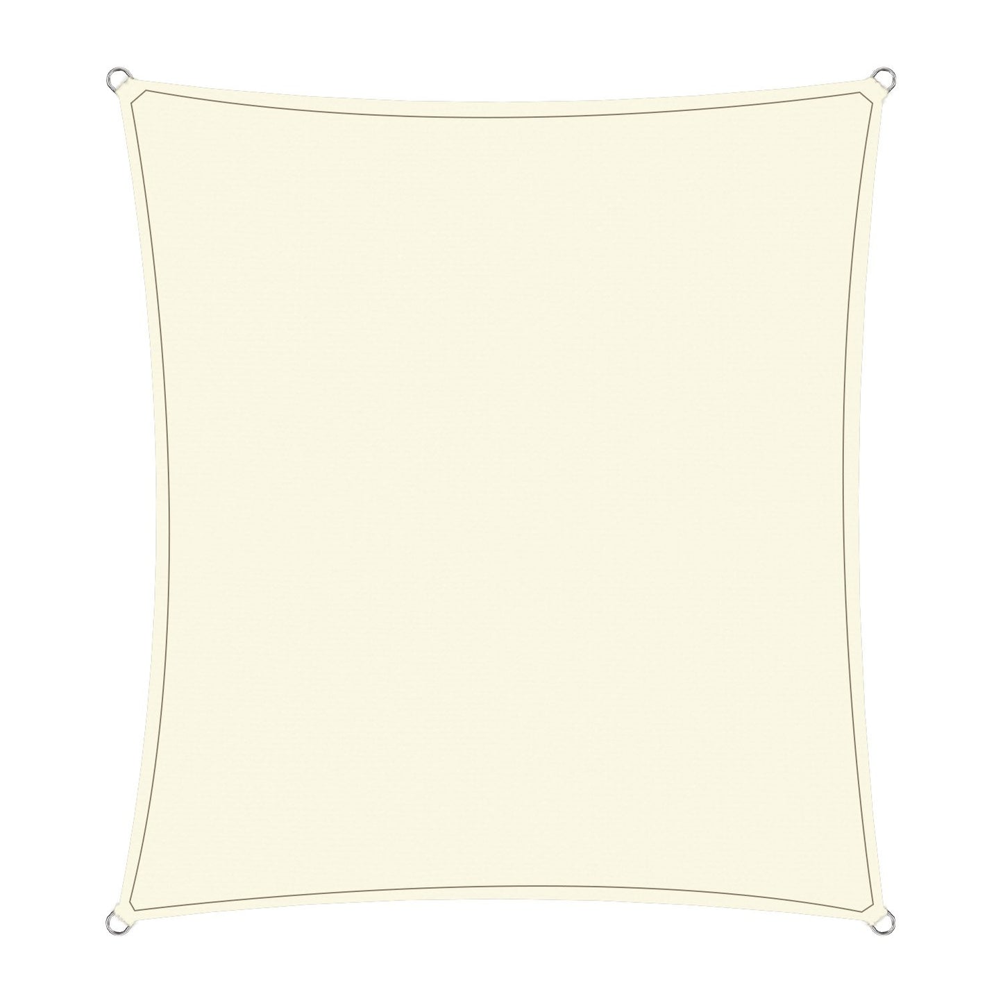 Waterproof 160GSM Outdoor Sun Shade Sail Canopy Cream Square 6 x 6m