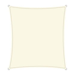 Waterproof 160GSM Outdoor Sun Shade Sail Canopy Cream Square 6 x 6m