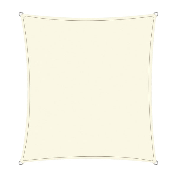  Waterproof 160GSM Outdoor Sun Shade Sail Canopy Cream Square 6 x 6m