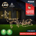 1.7m 3D Reindeer & Sleigh Display Warm White Rope Lights