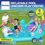 Inflatable Unicorn Themed Mini Water Fun Park Pool With Slide 220L