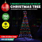 1.5m Solar Powered Tree With Star Metal Frame 150 LED Bulbs
