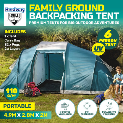 UV Protected Premium Tent 6 Person Double Layered PVC