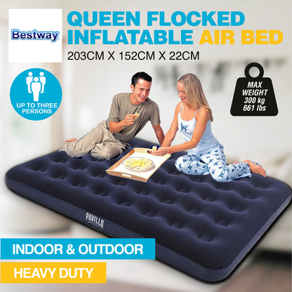 Queen Inflatable Air Bed Heavy Duty Durable Camping