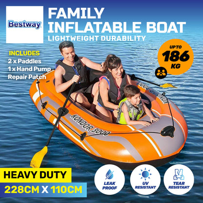 Kondor 3000 Inflatable Boat UV Resistant Leak Proof Beach Pool Fun