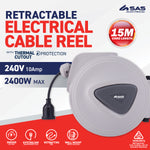 15m Retractable Electrical Cable Reel Swivel Mounting Bracket