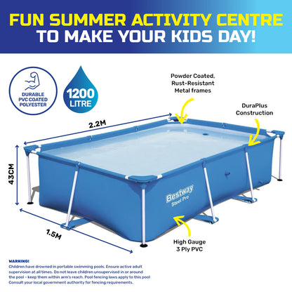 Above Ground Pool High Gauge PVC Construction 1200 Litre