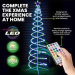 1.8m 3D Spiral Christmas Tree Remote Controlled Indoor/Outdoor