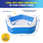 Inflatable Pentagon Shaped Pool Fitted With Headrests & Seats 575L