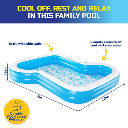 Inflatable Sunsational Family Pool Mosaic Printed Base 1207L