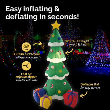 1.8m Self Inflatable LED Tree With Presents