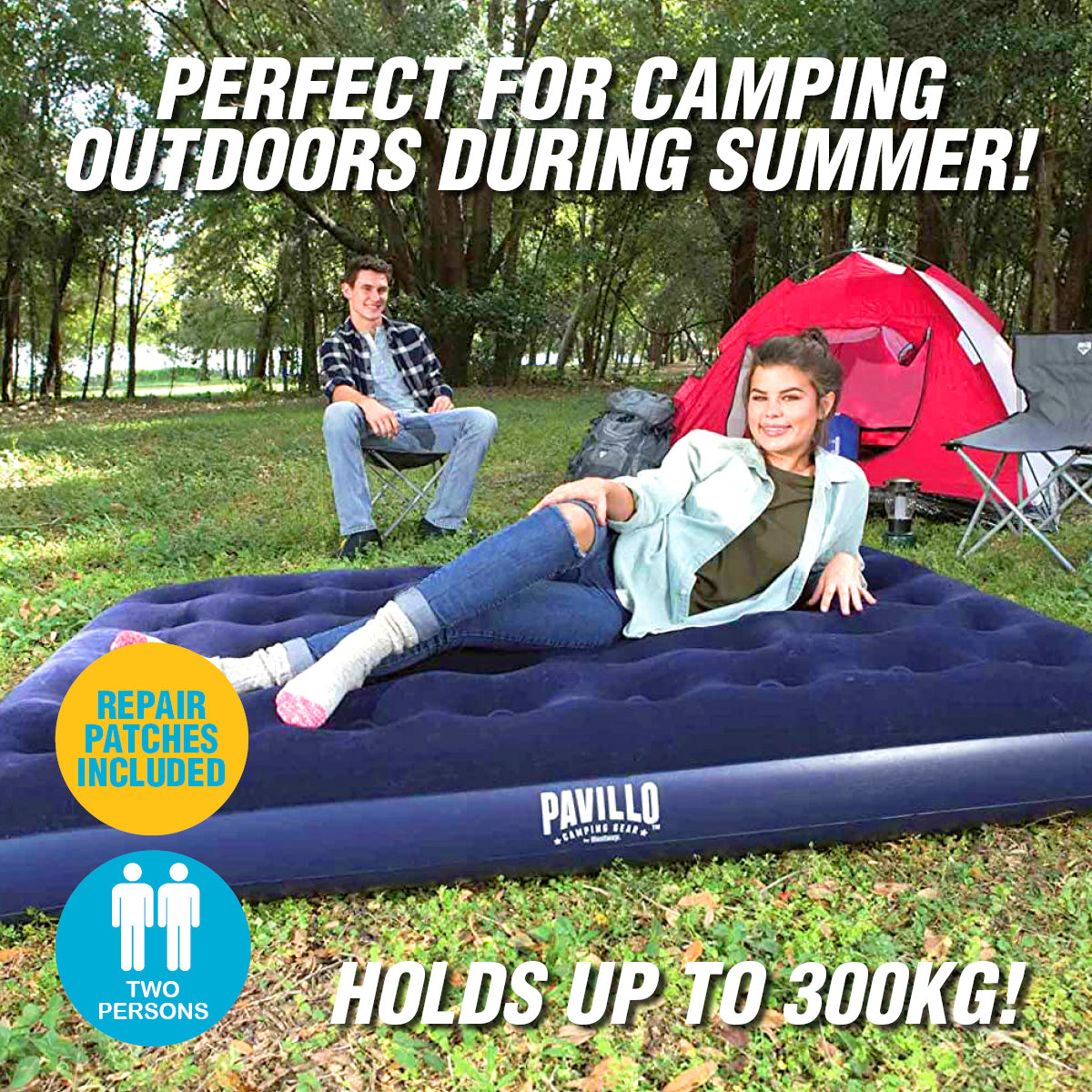 Double Inflatable Air Bed Heavy Duty Durable Camping