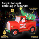 2.25m Santa Ute & Tree Built-In Blower Bright LED Lighting