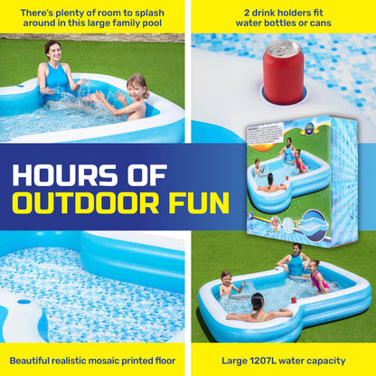 Inflatable Sunsational Family Pool Mosaic Printed Base 1207L